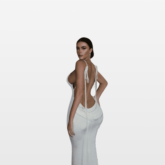 Women's Backless Maxi Dress - Mitchic